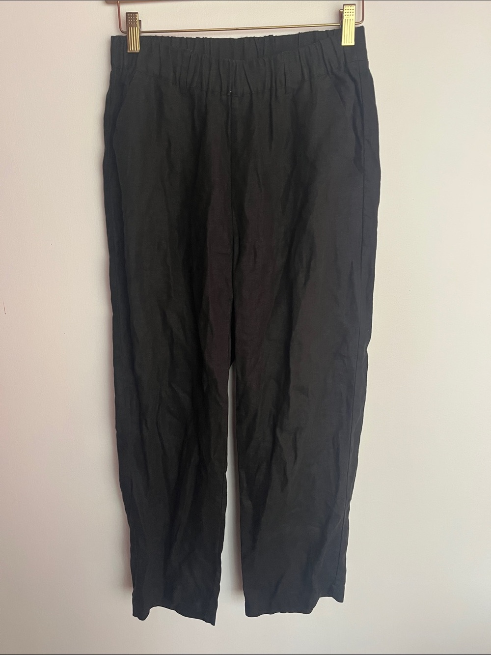 Quince Linen Black Pants Size XS